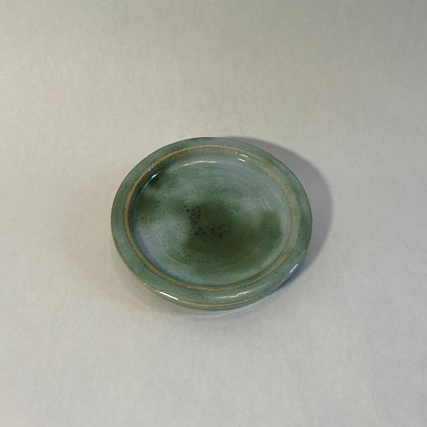 blue and green ash tray
