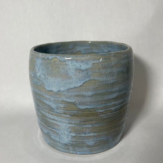 light blue flower pot
