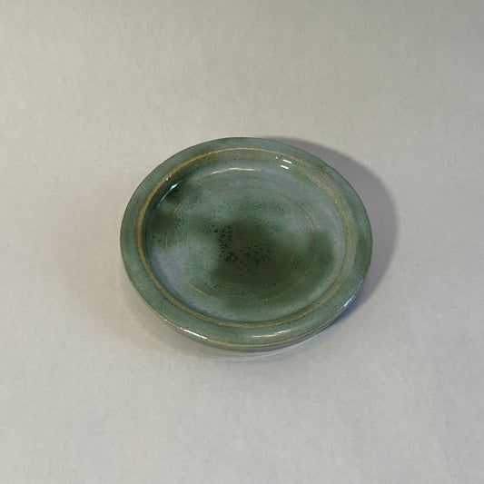 blue and green ash tray