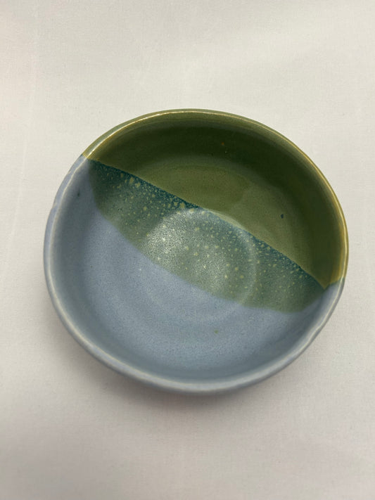 blue and green dipped bowl