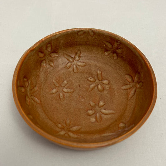 small carved flower catch-all dish